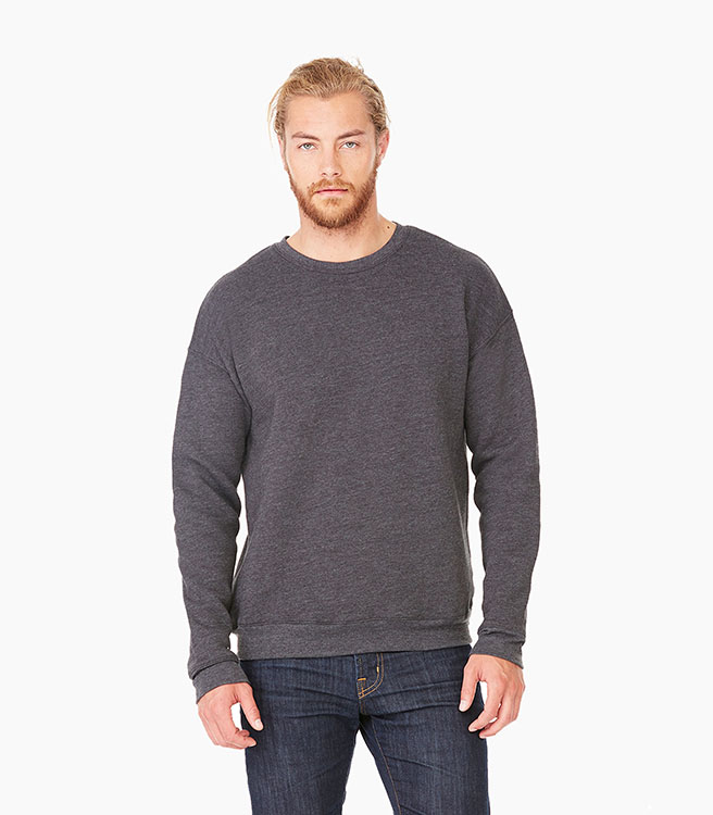 Bella + Canvas Unisex Sponge Fleece Drop Shoulder Sweatshirt - Dark Grey Heather