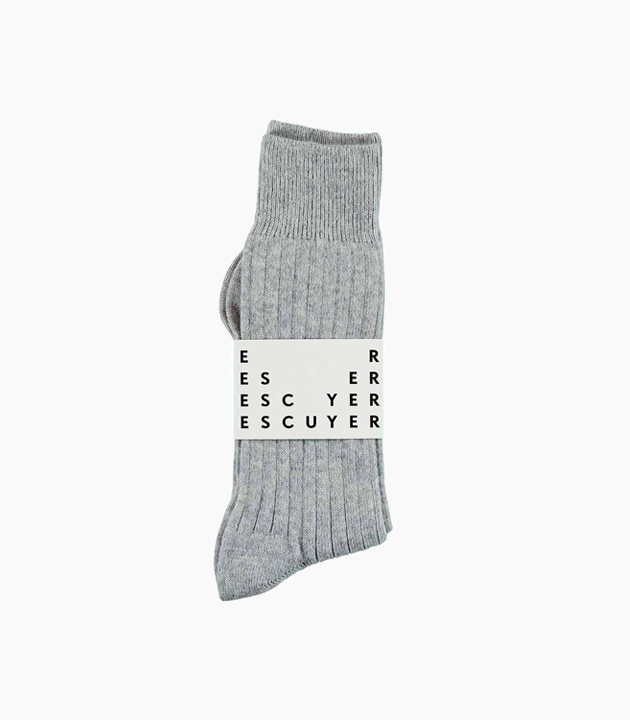Escuyer Men's Cashmere Socks - Light Grey