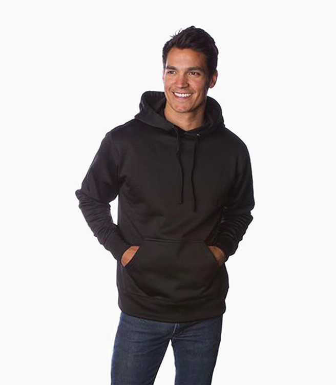 Independent Trading Company Men's Poly-Tech Slim Fit Pullover Hood - Black