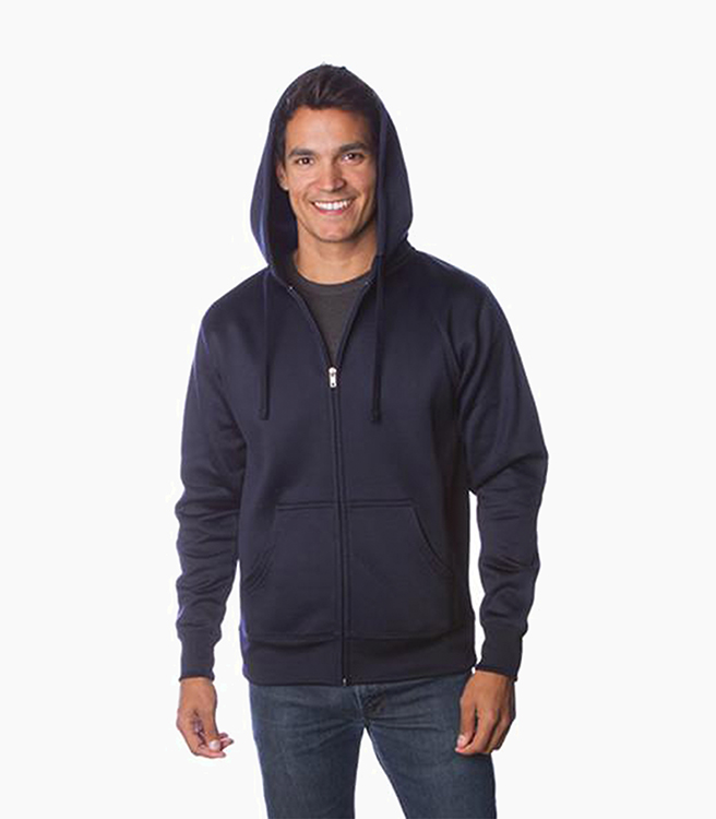 Independent Trading Company Men's Poly-Tech Slim Fit Zip Hood - Classic Navy