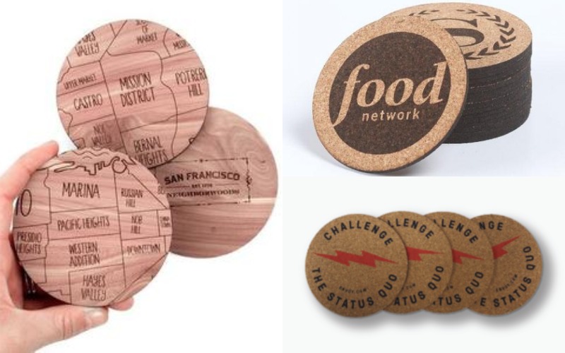 Laser-etched Wood Coasters of Google Campus Map