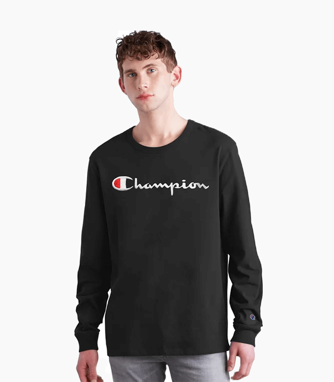 Champion Long-Sleeve Tee Script Logo