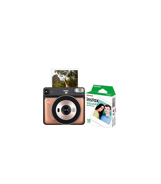 Fujifilm Instax Square SQ6 Camera w/ 10 Count Film Blush Gold