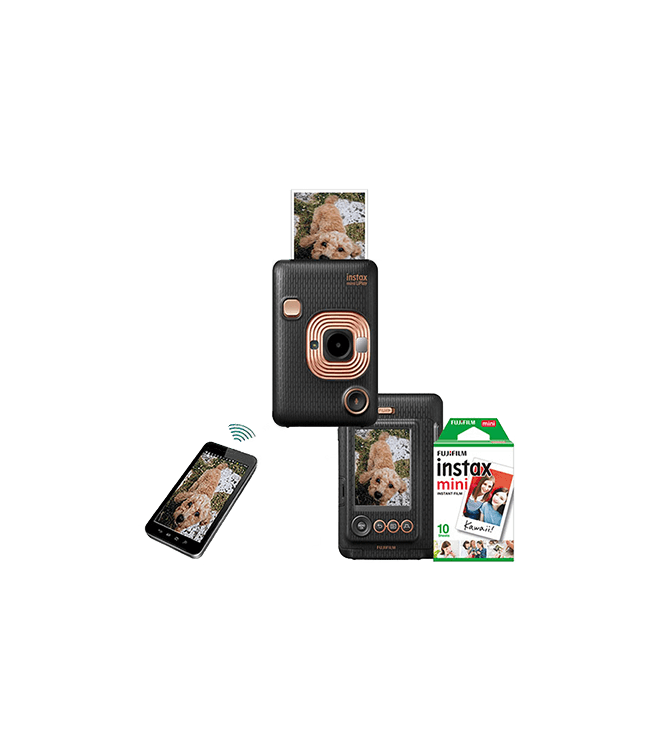 Fujifilm Instax Mini LiPlay Hybrid Camera w/ 10pk Film Elegant Black