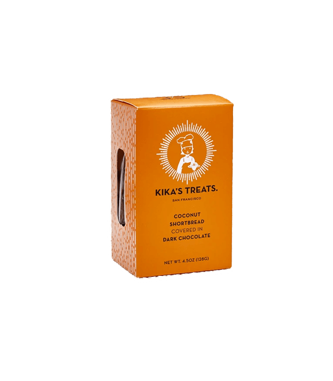 Kika's Treats Coconut Shortbread in Pure Dark Chocolate