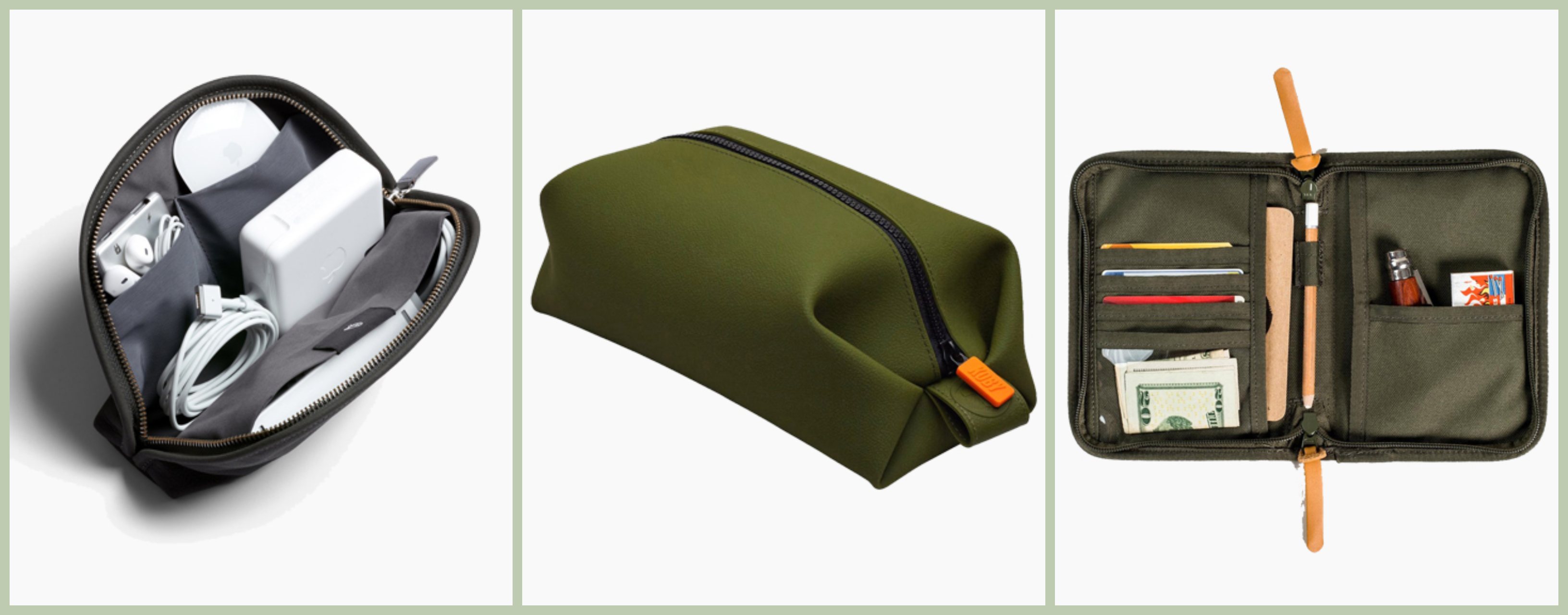 Bellroy Classic Pouch, Tooletries Koby Bag Olive, United By Blue Peaks Zip Case