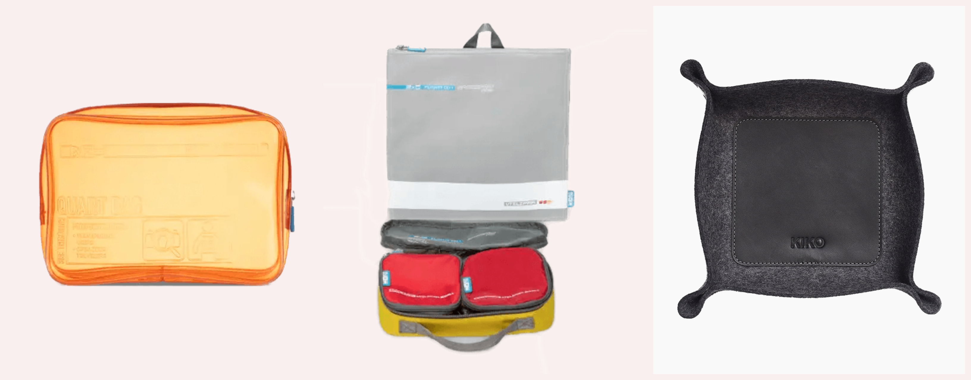 Flight 001 Quart Bag, Flight 001 Spacepak Utilipak Set, Kiko Leather Desk Tray