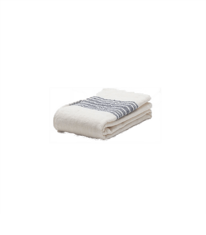 Morihata Flax Line Organic Hand Towel Navy-Ivory