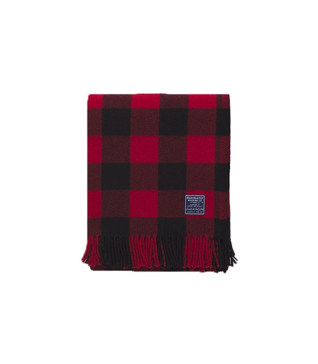 Faribault Woolen Mill Co. Buffalo Check Throw - Red/Black