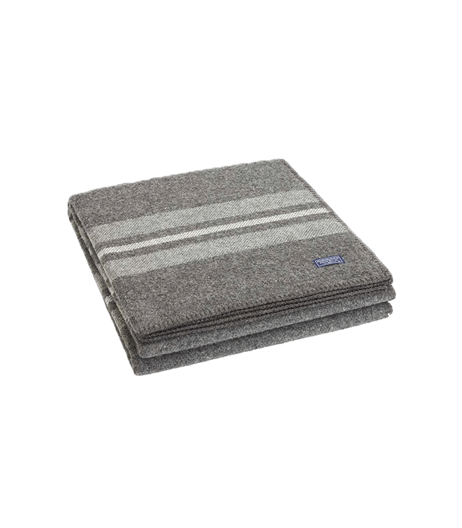 Faribault Woolen Mill Co. Cabin Wool Throw - Charcoal Heather Gray Natural