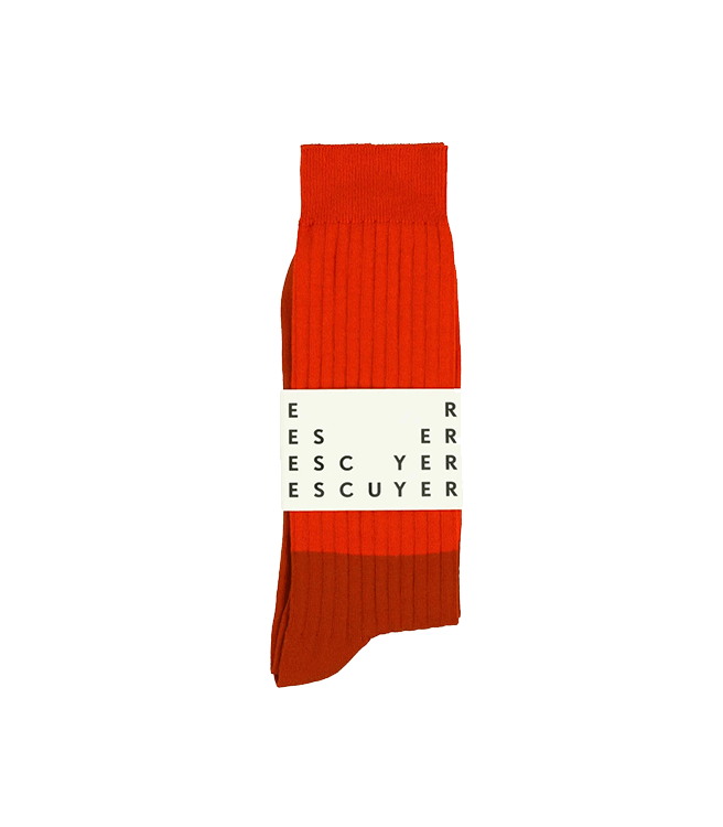 Escuyer Colour Block Socks - Molten Lava / Gold Flame