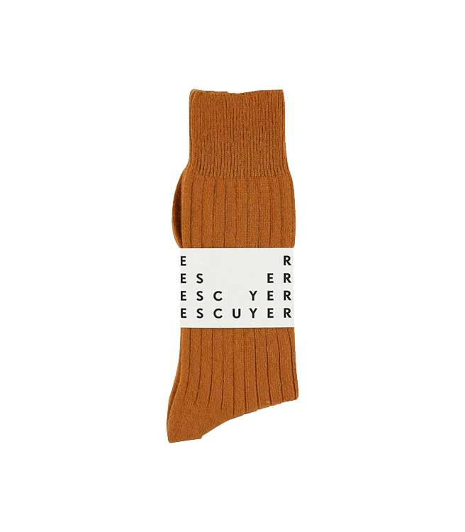 Escuyer Men's Cashmere Socks - Rust