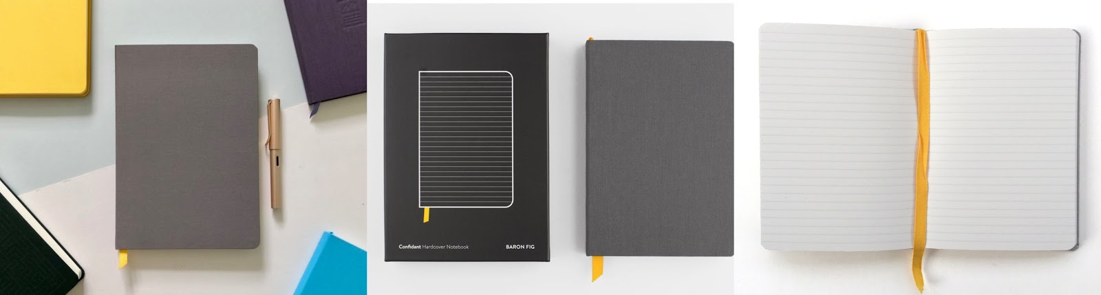 Baron Fig Confidant Hardcover Notebook Pocket in Charcoal
