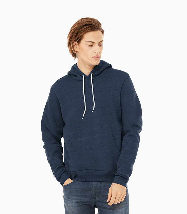 Bella + Canvas Unisex Sponge Fleece Pullover Hoodie - Heather Navy