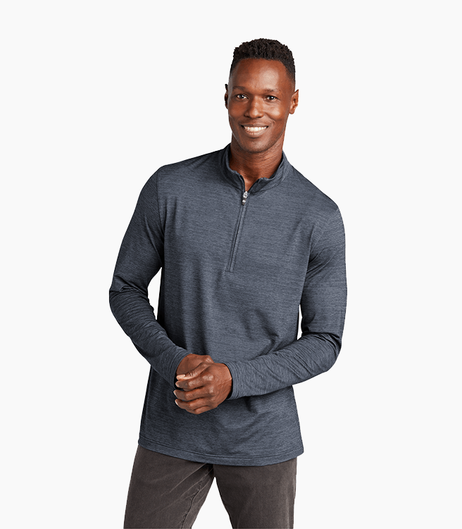 TravisMathew Crestview 1/4-Zip - Vintage Indigo Heather