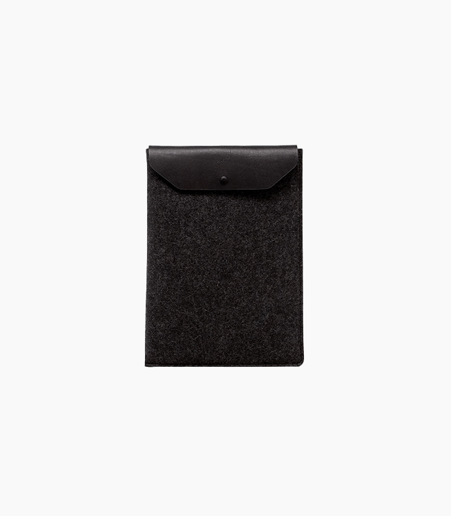 graf lantz Merino Wool Felt Laptop Computer Sleeve 13" - Charcoal