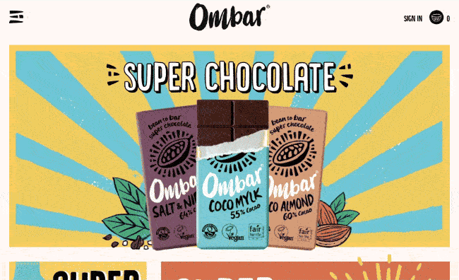 Ombar Chocolate Website Scroll