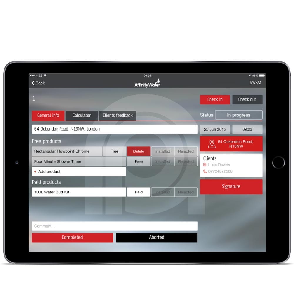 Red C Case Studies Affinity Water streamlining processes with an app