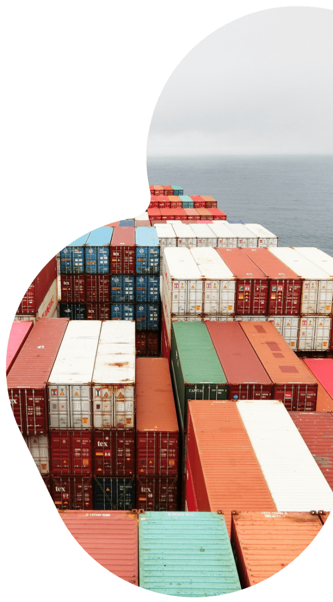 Containers on a ship