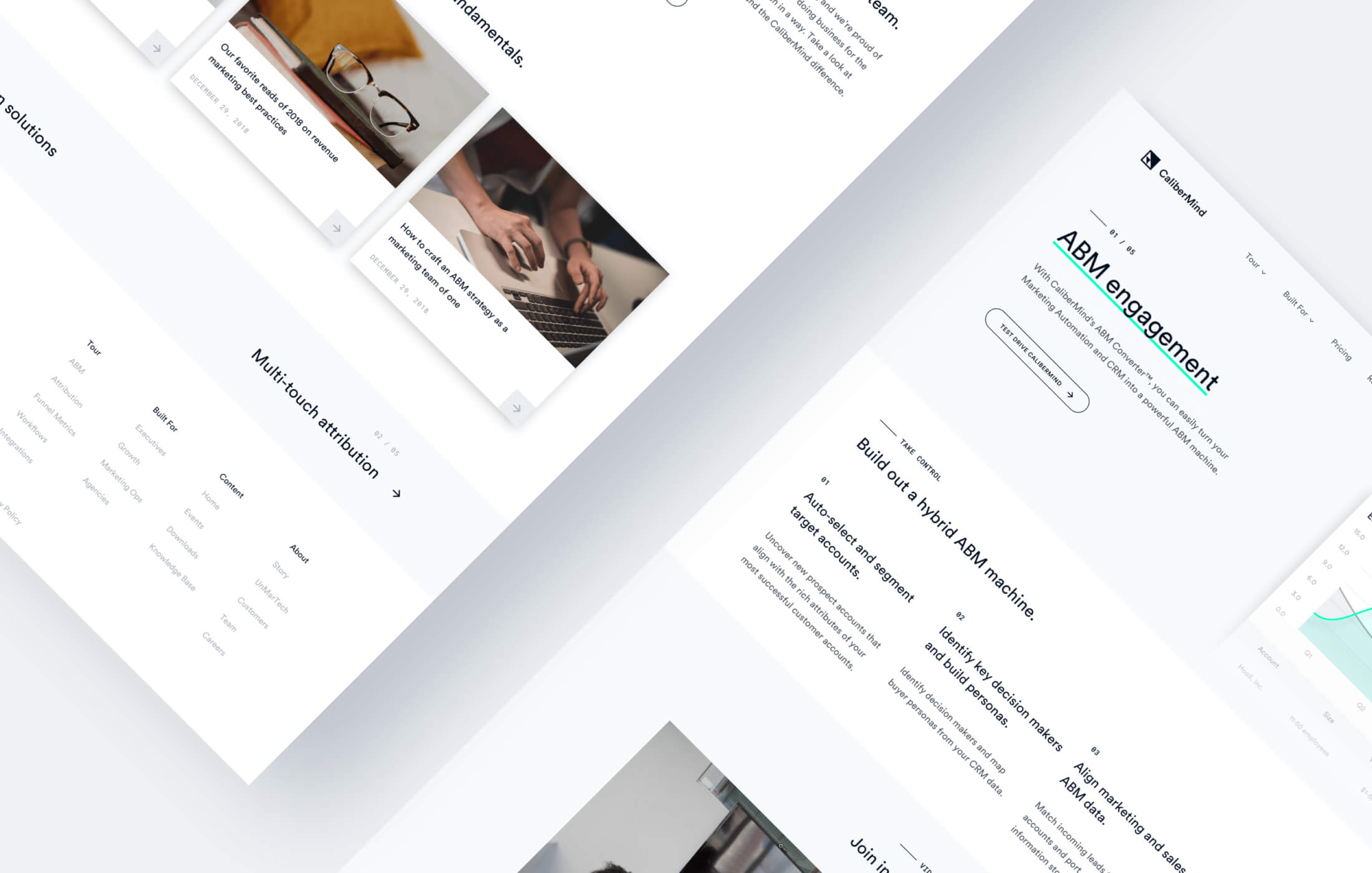 Examples of main site webpages.