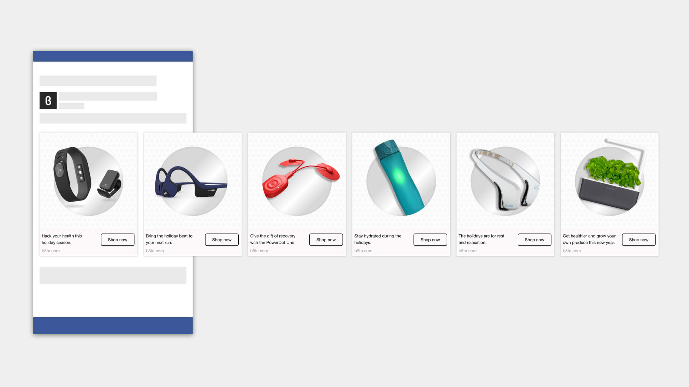 Example of Facebook ad campaign posts.
