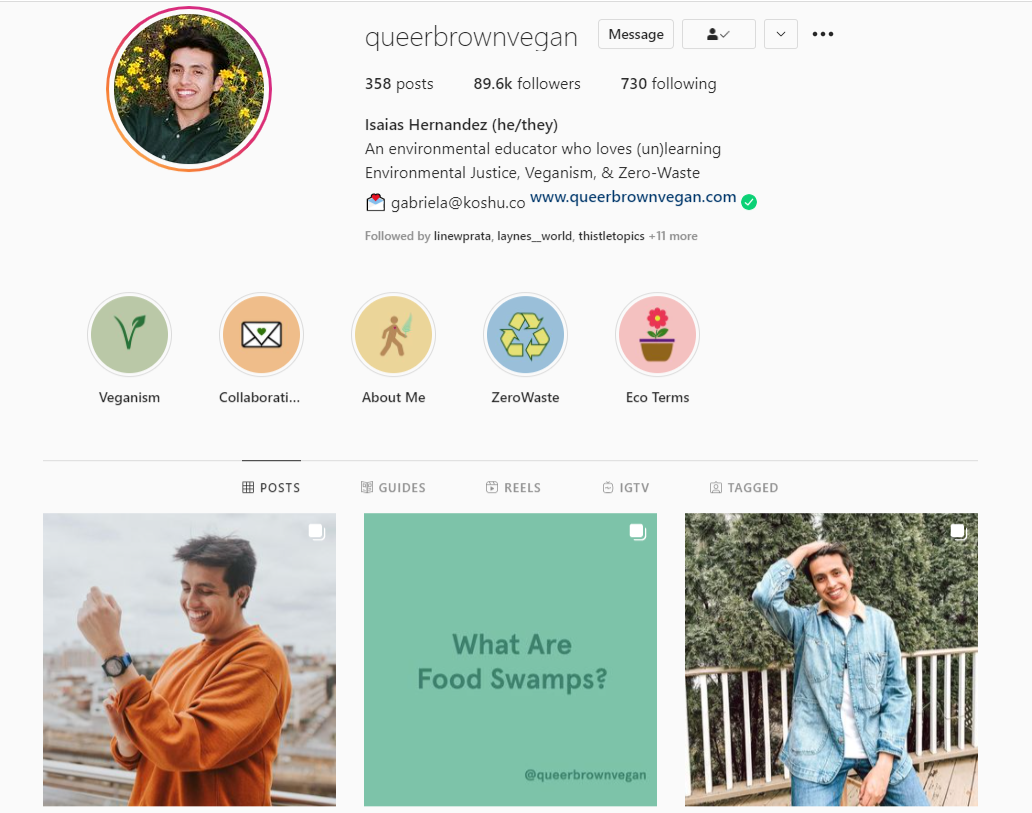 queer-brown-vegan-Isaias-Hernandez-Instagram-Profile