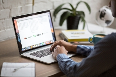 Man working on a laptop
