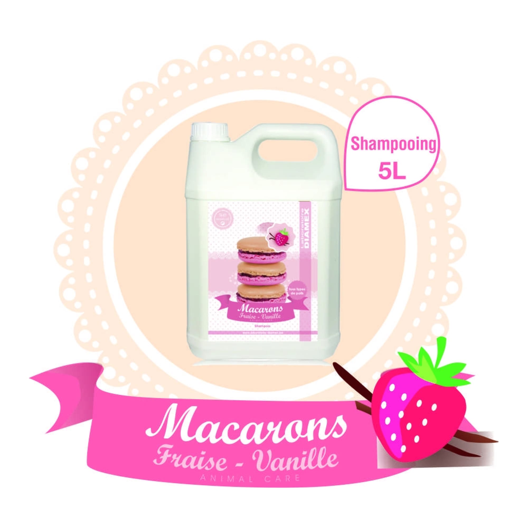 Shampooing Diamex macarons fraise-vanille