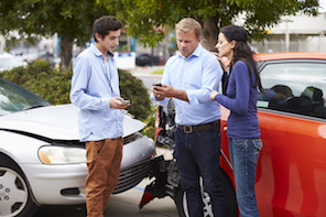 Attorney with clients