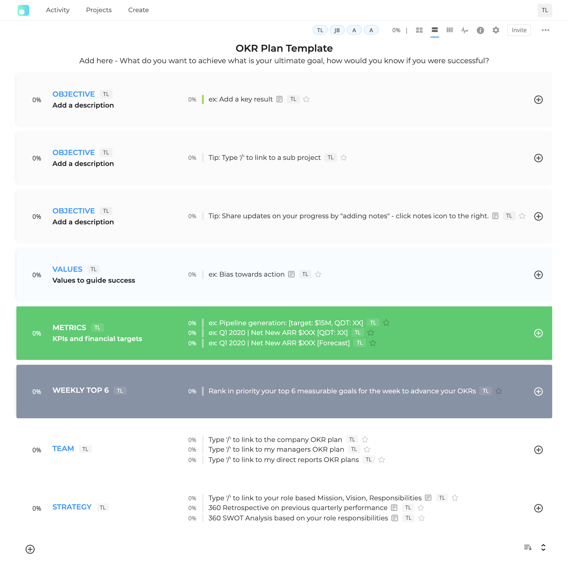 Blank OKR Plan