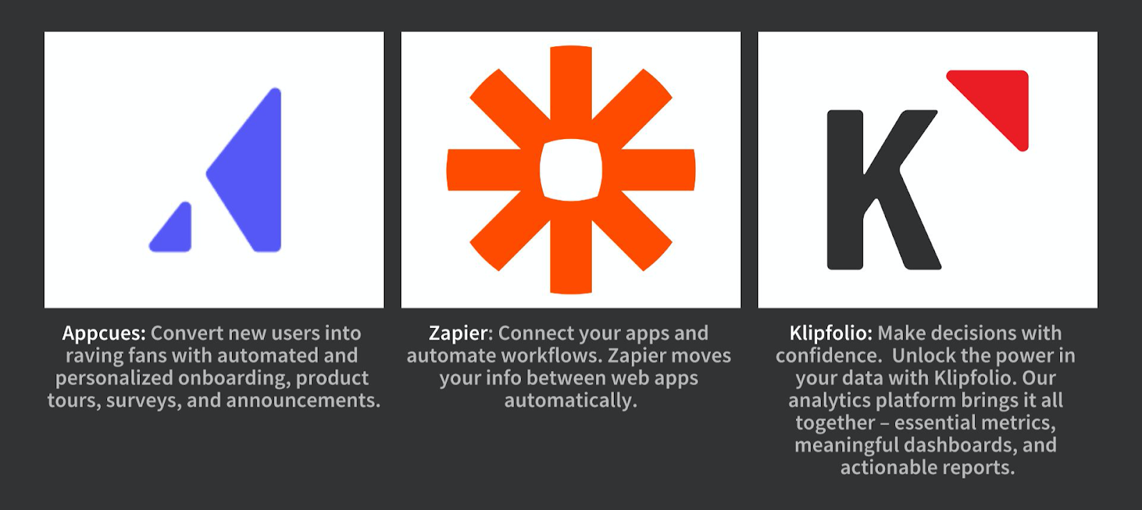 Appues, Zapier, and Klipfolio tools have helped Cobomba advance its capabilities with little engineering effort and cost
