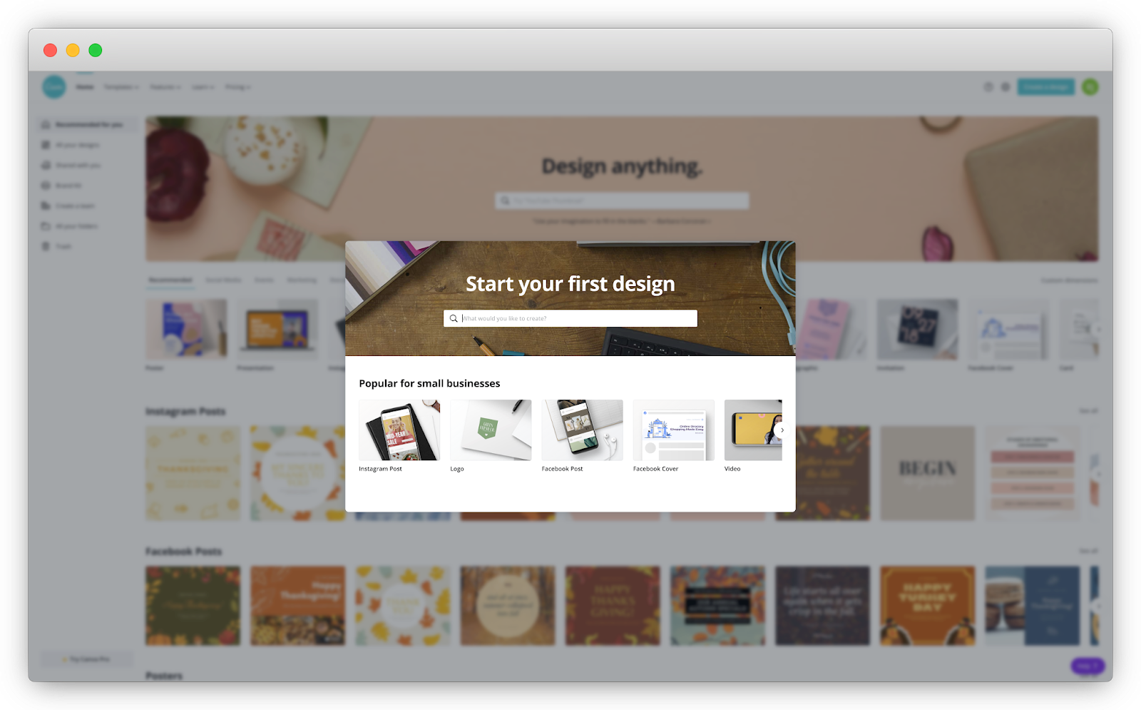 Canva user onboarding experience
