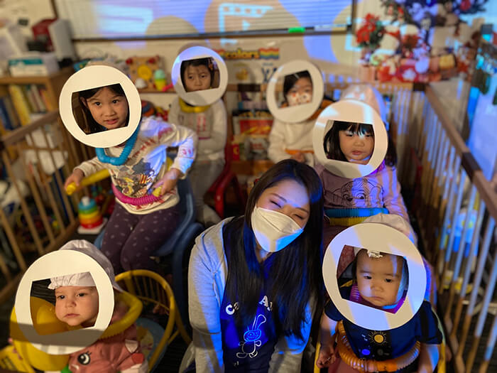 Kids pretend to be astronauts!