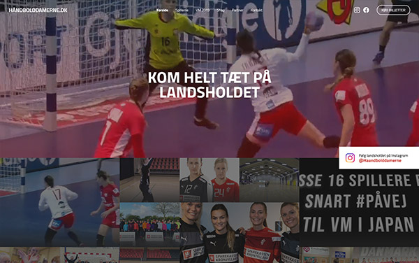 Håndbolddamerne.dk hjemmeside