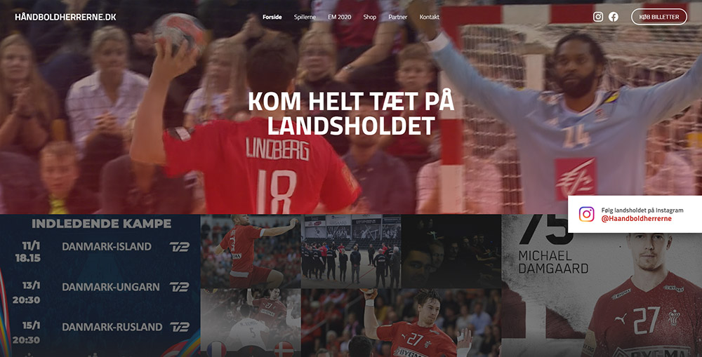 Håndboldherrerne.dk hjemmeside