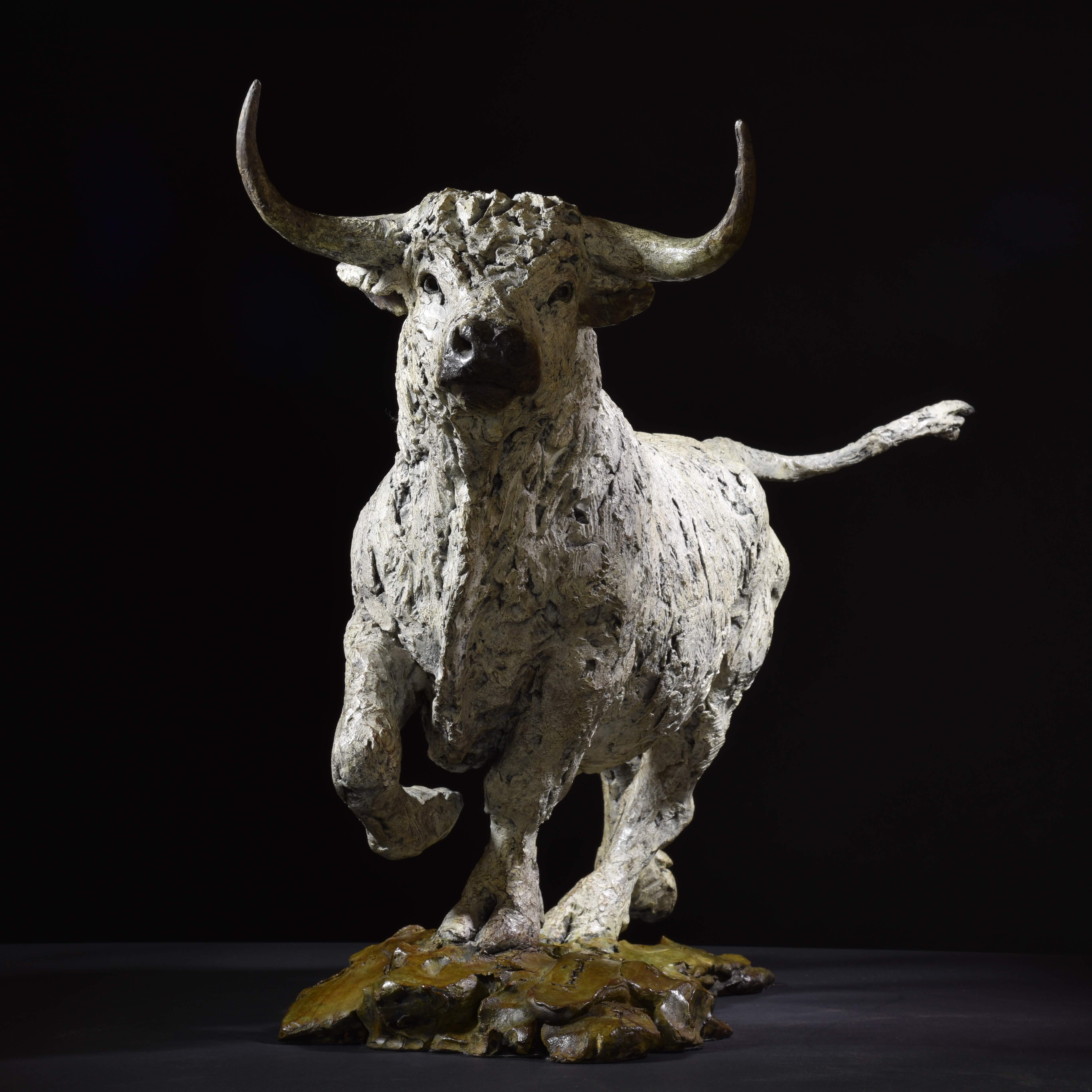 White Park Bull by Hamish Mackie at Muse. The Sculpture Company