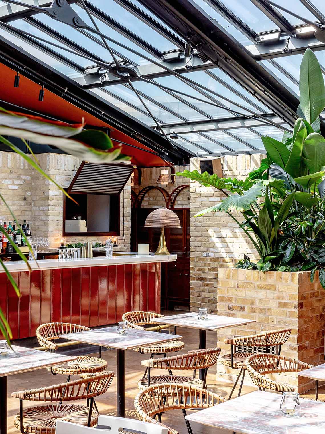 A corner of roof terrace in The House of KOKO. Interiors by Pirajean Lees in collab with Olly Bengough