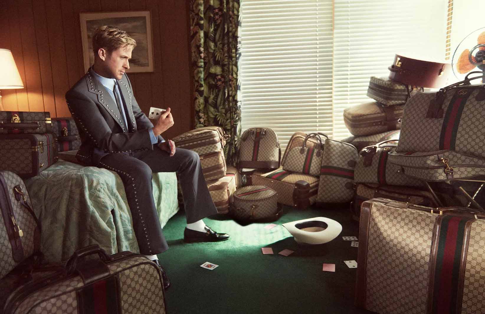 Gucci Valigeria campaign, the experience of the unexpected- Ryan Gosling Ph. Glen Luchford