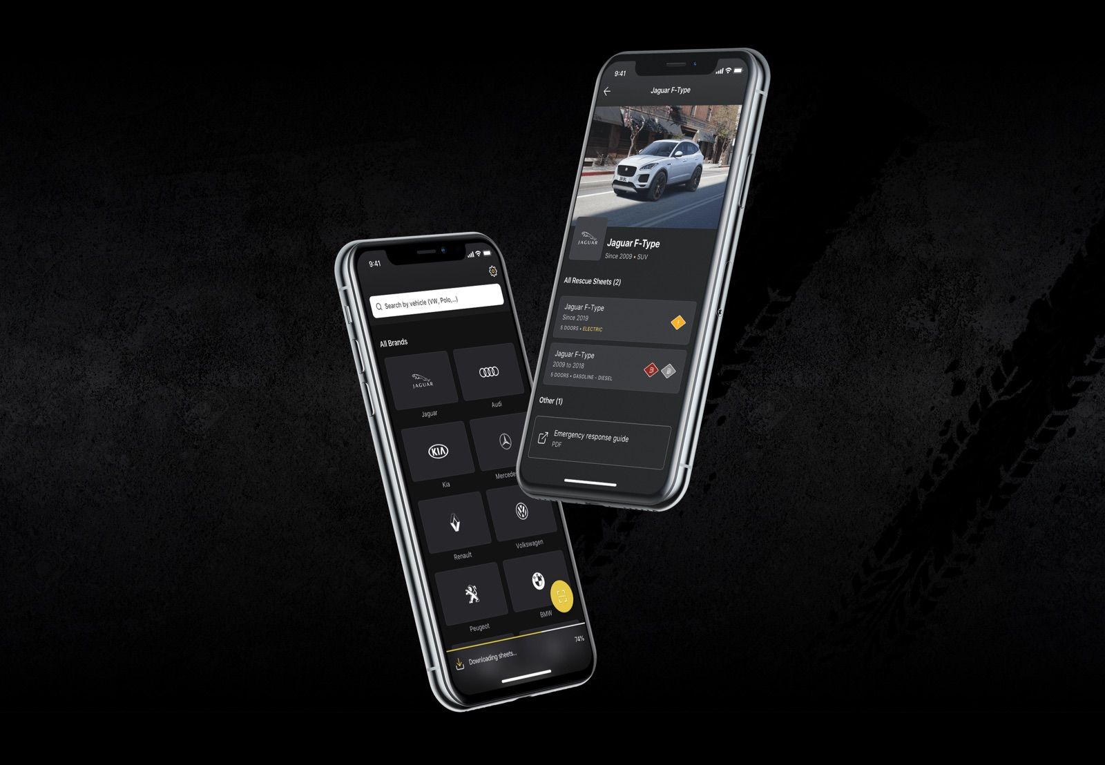 Screenshots of the Euro NCAP app
