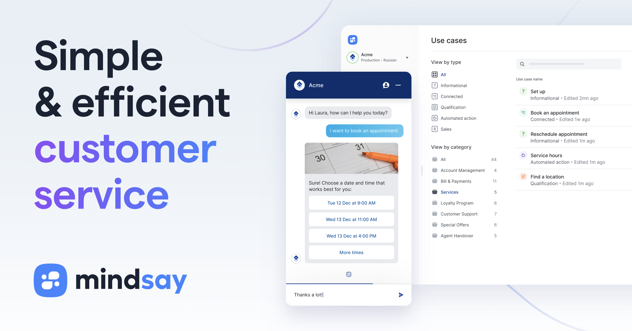 Mindsay | Low-Code Conversational AI Chatbot
