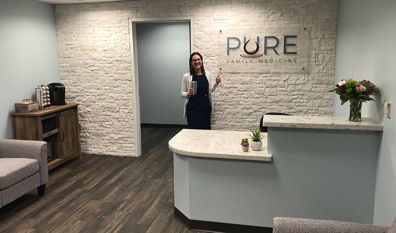 Dr. Rebecca Bub in the Pure Family Medicine office in Littleton Colorado