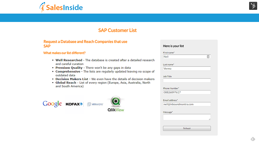 New Landing Page - SalesInside Inc
