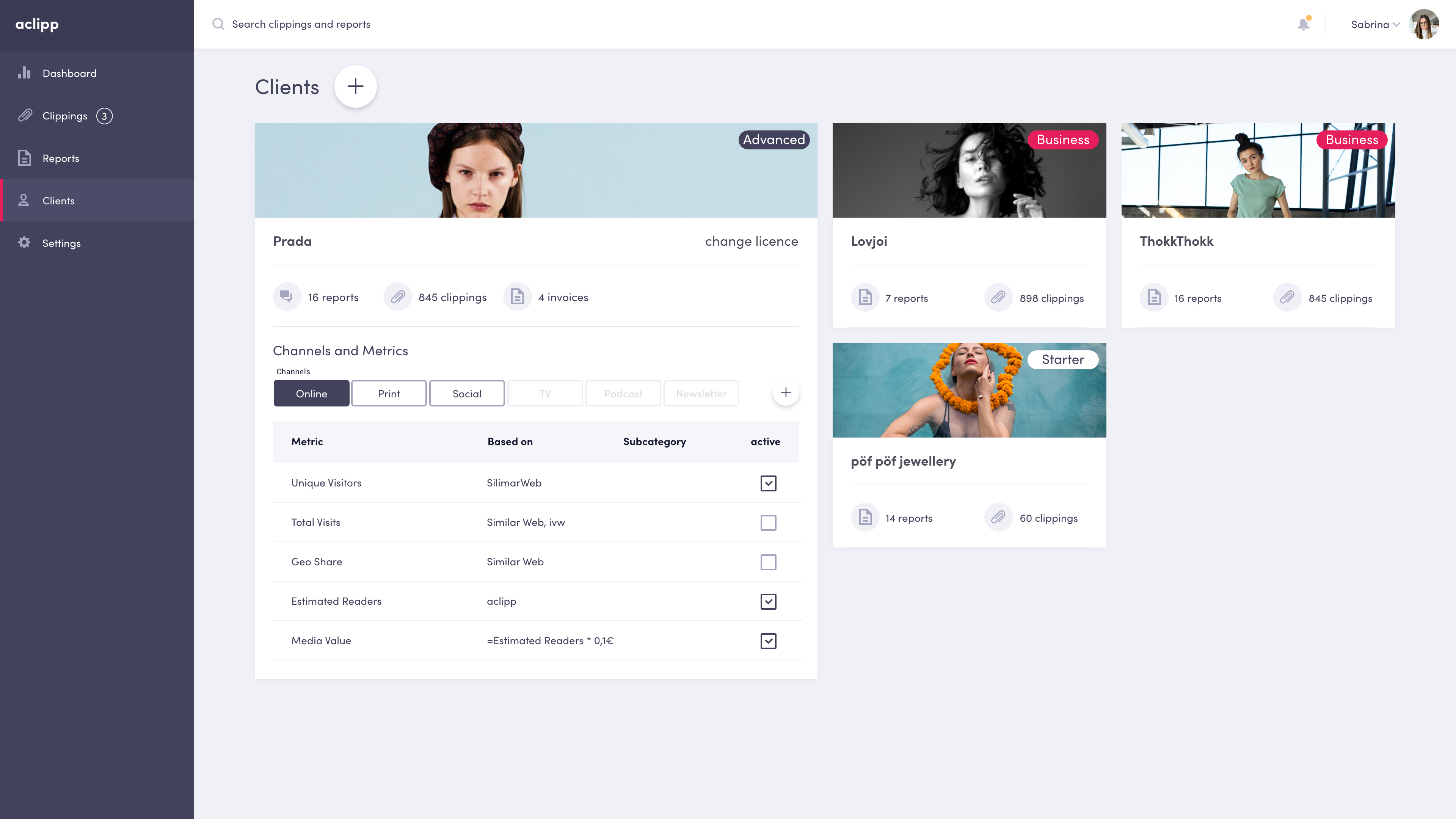 aclipp PR Software to manage Clippings