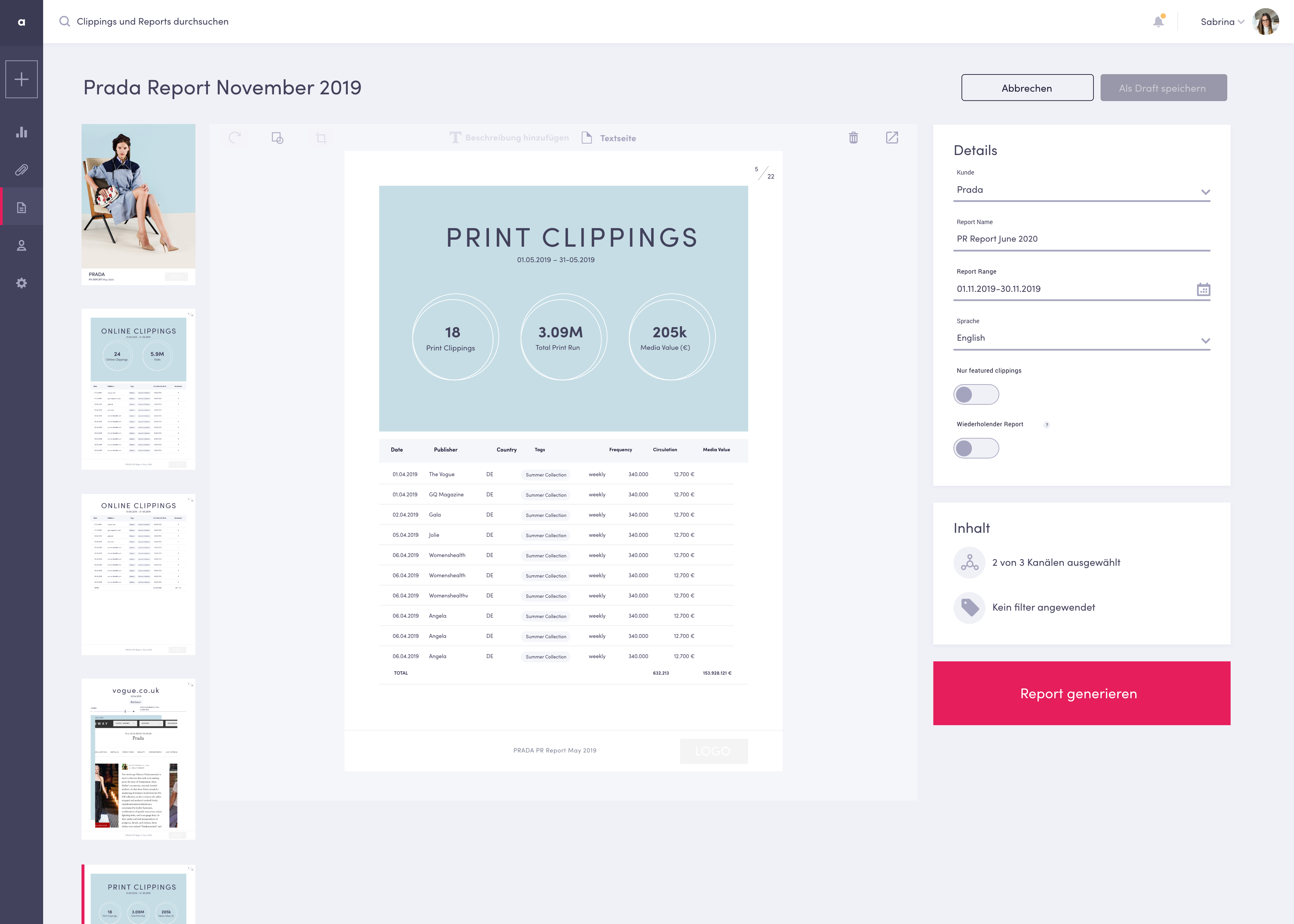 pr reporting with aclipp