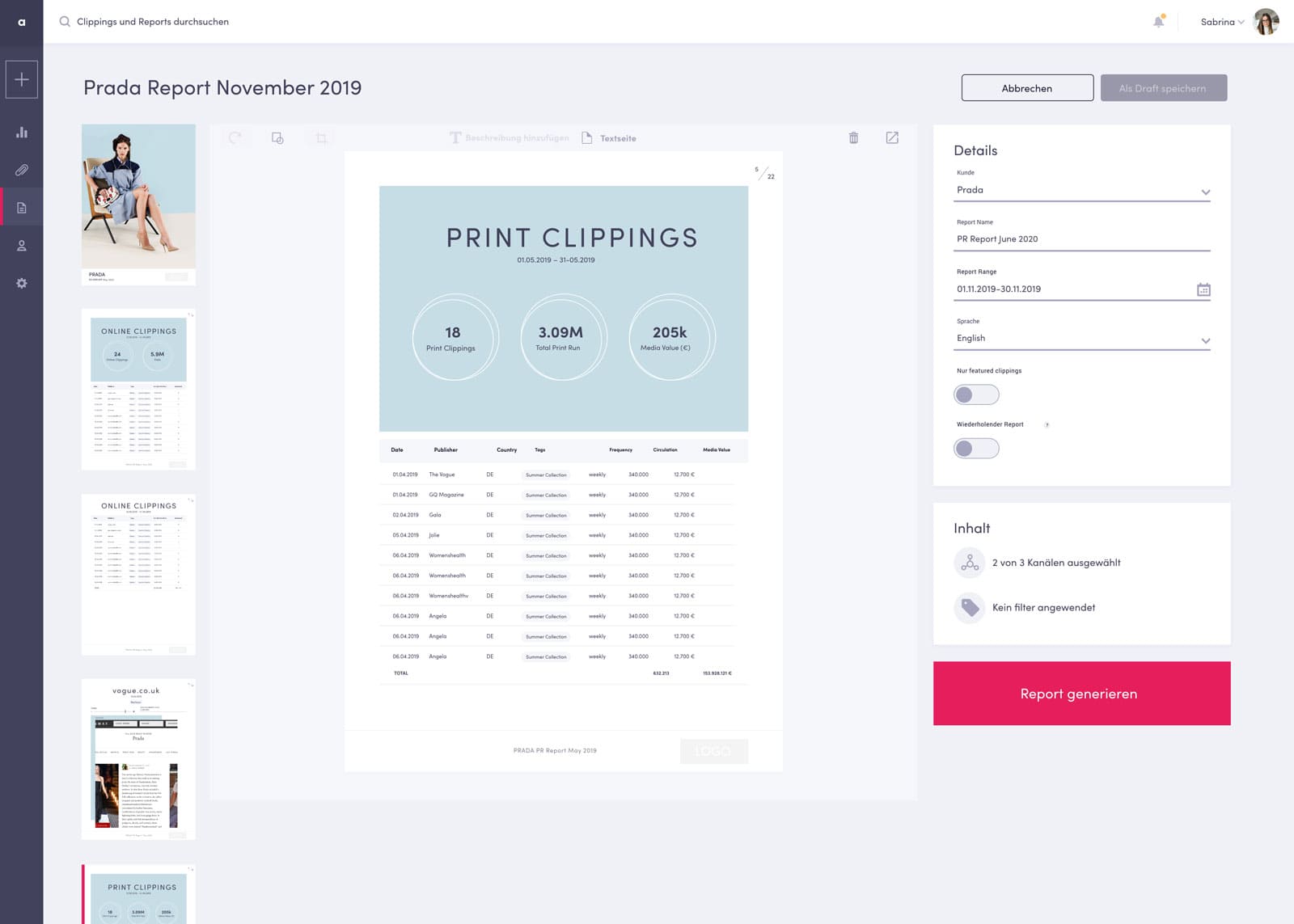 pr reporting with aclipp