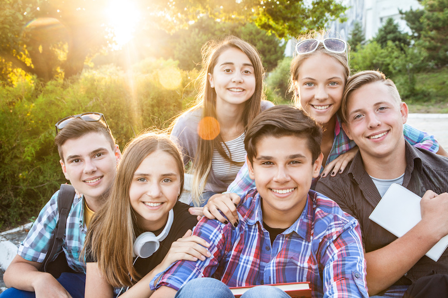 Group of kids smiling