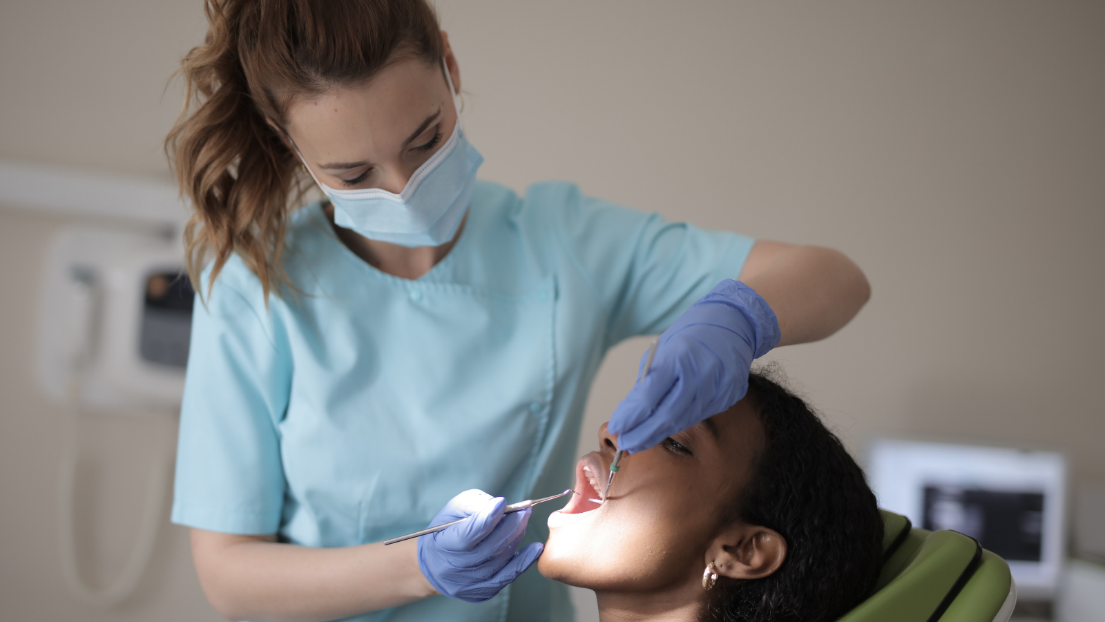 woman getting dental work done