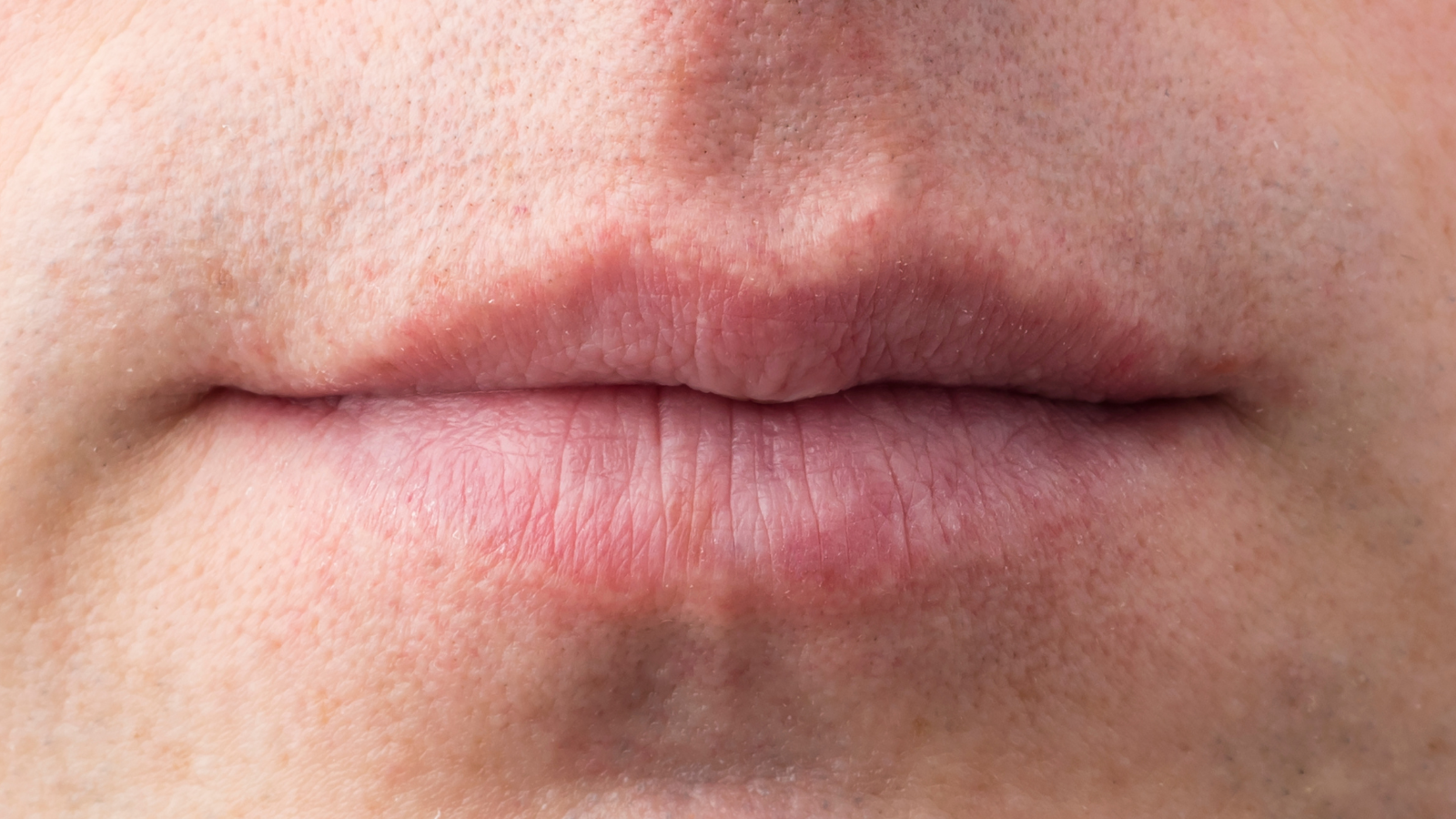 closeup of man's lips