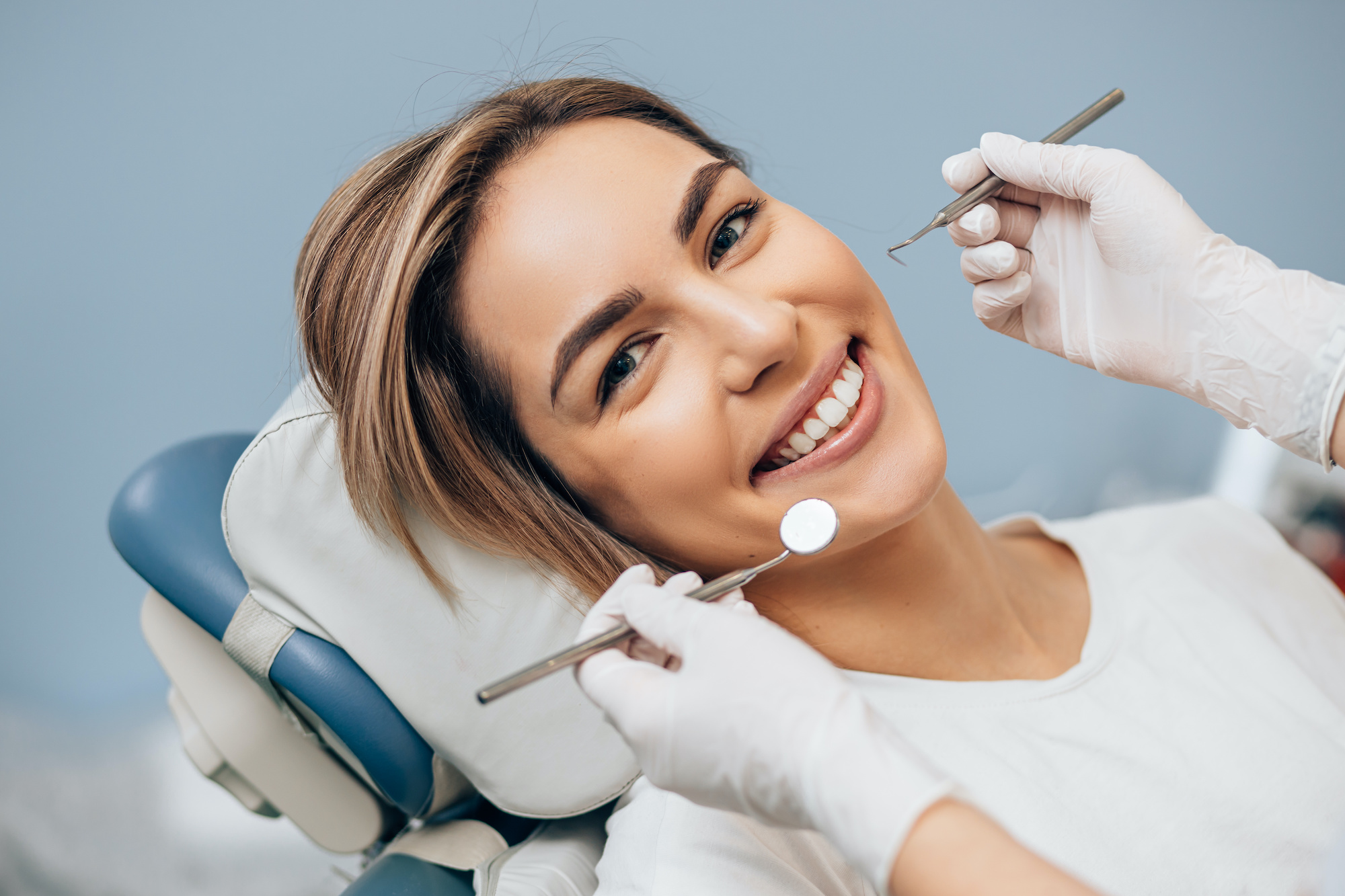 dentist bonding resin on tooth