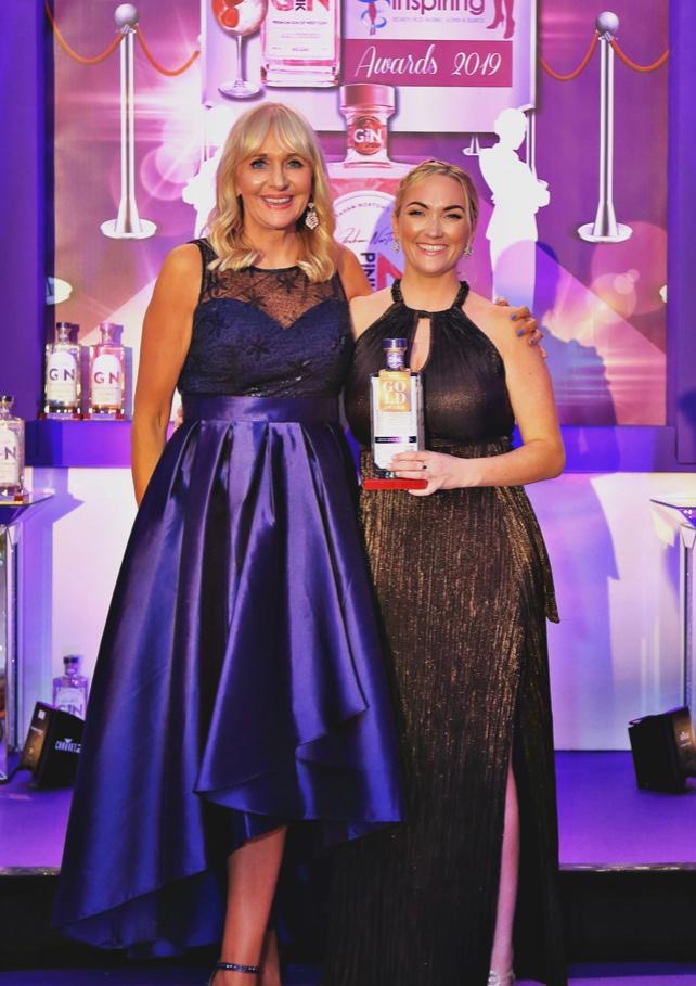 Compere Miriam O Callaghan with Laura Bonner at the Graham Norton Gin Inspiring Awards 2019 in Clayton Hotel Silver Springs Cork, 12th October 2019